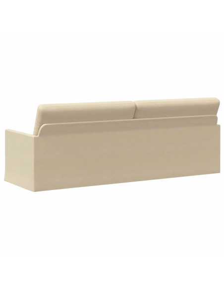 Divano a 3 posti Crema 220 x 81 x 82 cm Tessuto