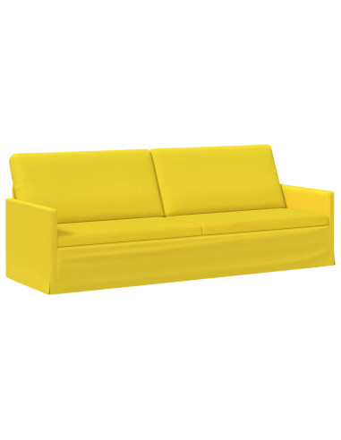 Divano a 3 posti Giallo Chiaro 220 x 81 x 82 cm Tessuto