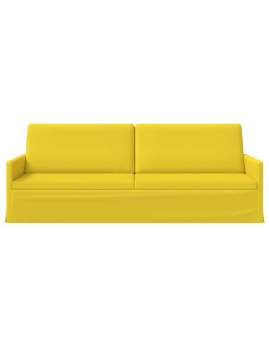 Divano a 3 posti Giallo Chiaro 220 x 81 x 82 cm Tessuto