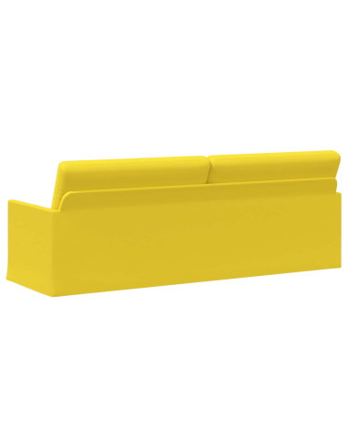 Divano a 3 posti Giallo Chiaro 220 x 81 x 82 cm Tessuto