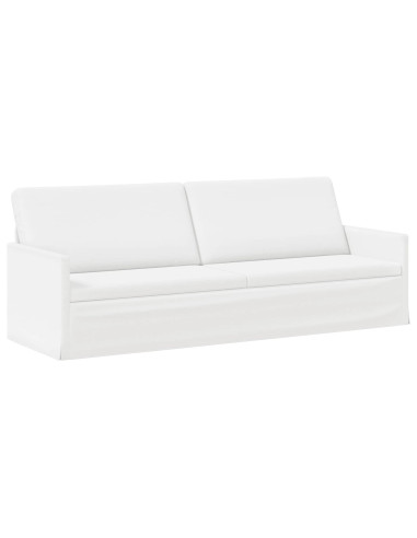 Divano a 3 posti Bianco 220 x 81 x 82 cm Tessuto