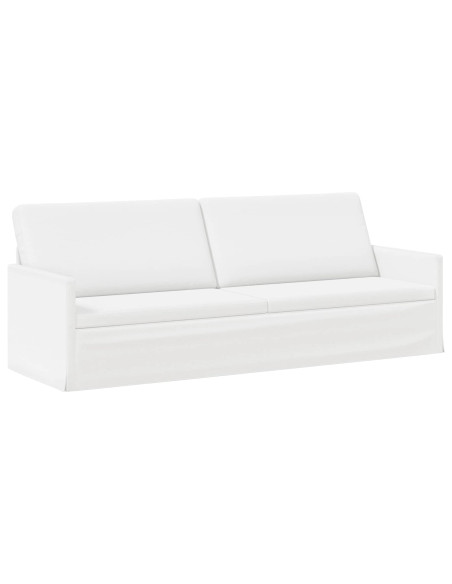 Divano a 3 posti Bianco 220 x 81 x 82 cm Tessuto