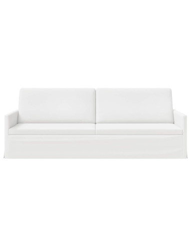Divano a 3 posti Bianco 220 x 81 x 82 cm Tessuto