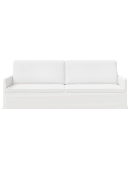 Divano a 3 posti Bianco 220 x 81 x 82 cm Tessuto