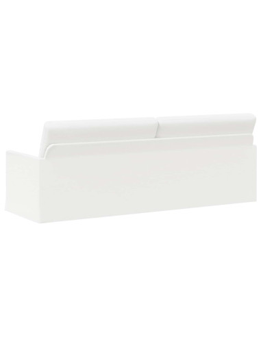 Divano a 3 posti Bianco 220 x 81 x 82 cm Tessuto