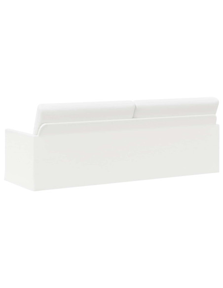 Divano a 3 posti Bianco 220 x 81 x 82 cm Tessuto