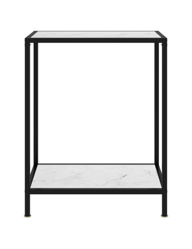 Tavolo Consolle Bianco 60x35x75 cm in Vetro Temperato