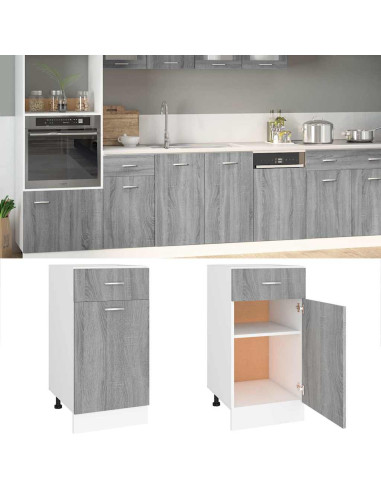 Mobile con Cassetto “Lyon” Grigio Sonoma 40x46x81,5