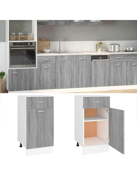 Mobile con Cassetto “Lyon” Grigio Sonoma 40x46x81,5