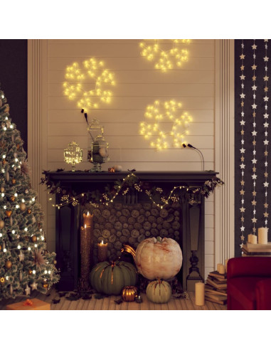 Figura Natalizia Fiocco di Neve LED 2 pz Bianco Caldo 27x27 cm
