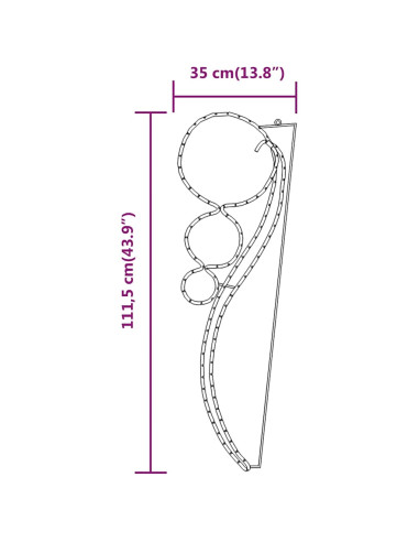 Stringhe Luci a Forma di Palle 2pz Bianco Caldo 111,5x35x4,5cm