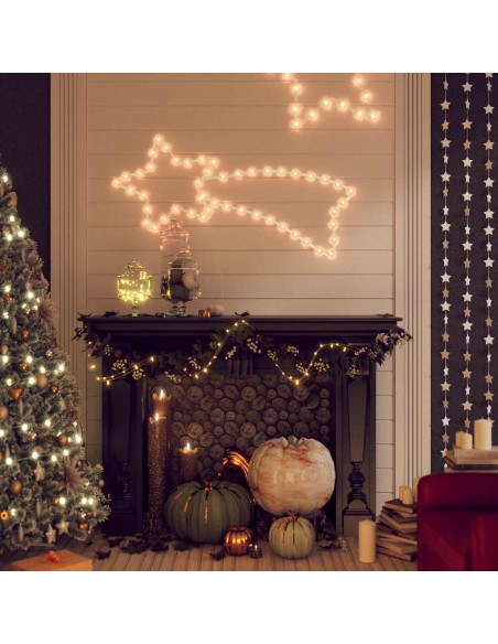 Figura Cometa di Natale con 48 LED Bianco Caldo 65x28 cm