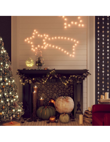 Figure Natalizie Stelle Comete 48 LED 2pz Bianco Caldo 65x28 cm