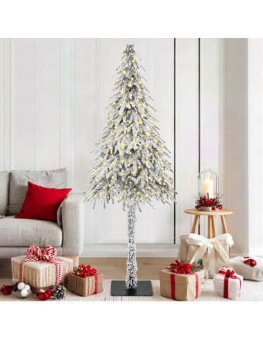 Albero di Natale con 300 LED Bianco 180 cm PE e Acciaio