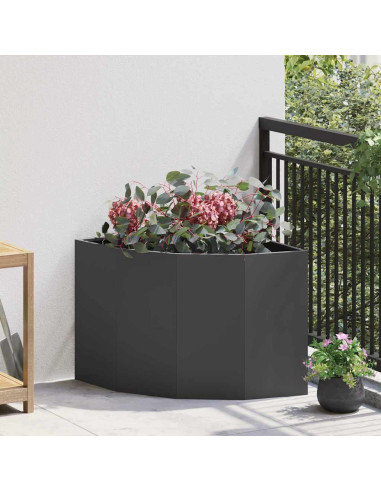 Vaso d'angolo Nero 60 x 60 x 50 cm Acciaio