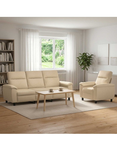 Set di divani 2 pcs Crema Tessuto