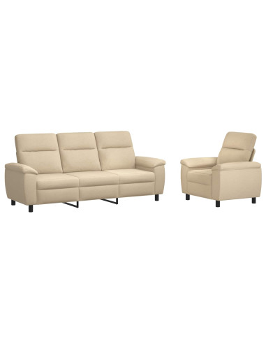 Set di divani 2 pcs Crema Tessuto