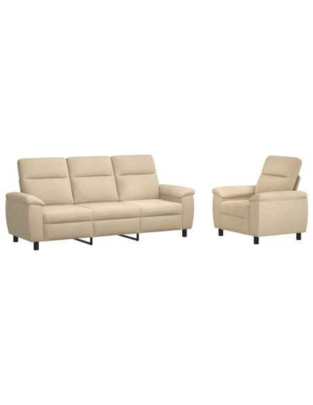 Set di divani 2 pcs Crema Tessuto