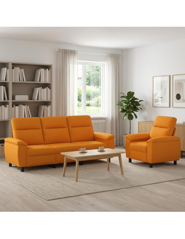Set di divani 2 pcs Giallo Scuro Tessuto