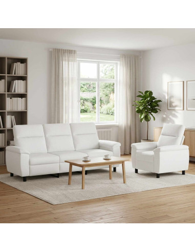 Set di divani 2 pcs Bianco Tessuto