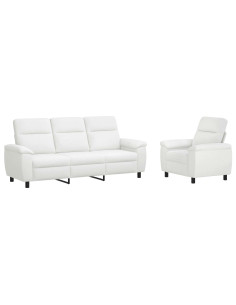 Set di divani 2 pcs Bianco Tessuto 2