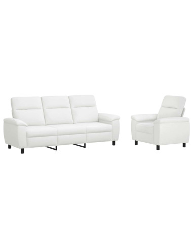 Set di divani 2 pcs Bianco Tessuto