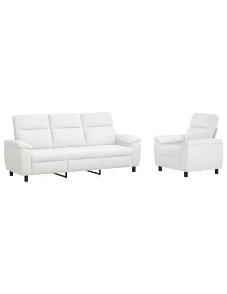 Set di divani 2 pcs Bianco Tessuto