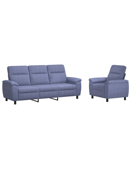 Set di divani 2 pcs Blu jeans Tessuto