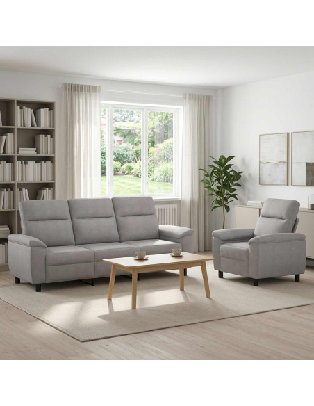 Set di divani 2 pcs Grigio Nuvola Tessuto