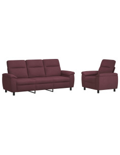 Set di divani 2 pcs Viola Tessuto 2