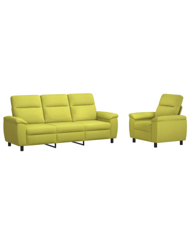 Set di divani 2 pcs Verde chiaro Tessuto