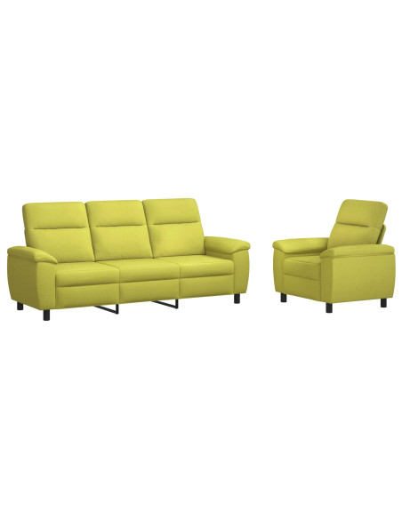 Set di divani 2 pcs Verde chiaro Tessuto