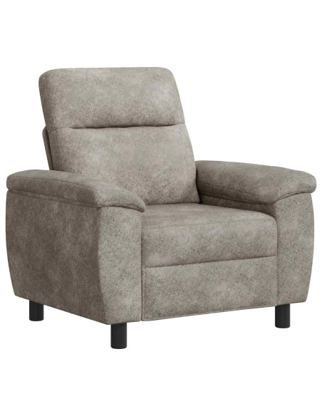 Set di divani 2 pcs Grigio Chiaro Pelle Scamosciata Sintetica
