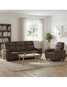 Set di divani 2 pcs Grigio Scuro Pelle Scamosciata Sintetica