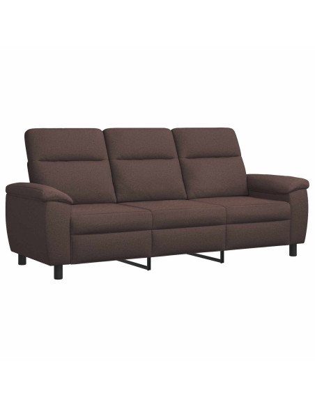 Set di divani 3 pcs Marrone Scuro Tessuto