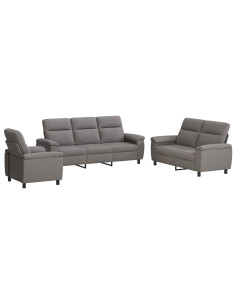 Set di divani 3 pcs Tortora Tessuto 2
