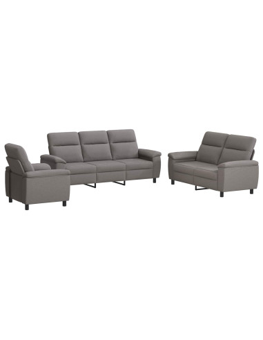 Set di divani 3 pcs Tortora Tessuto