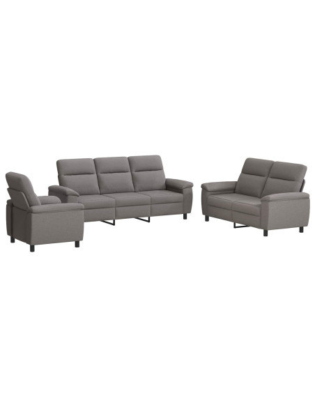 Set di divani 3 pcs Tortora Tessuto