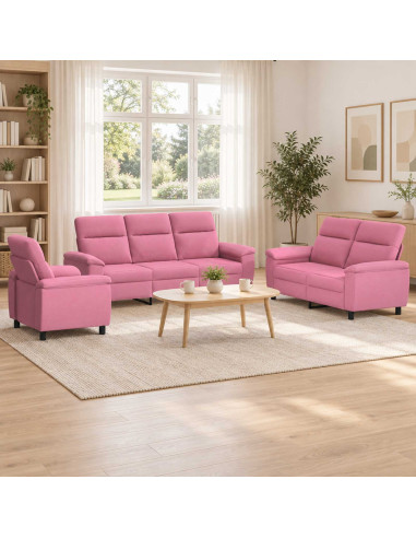 Set di divani 3 pcs Rosa Tessuto