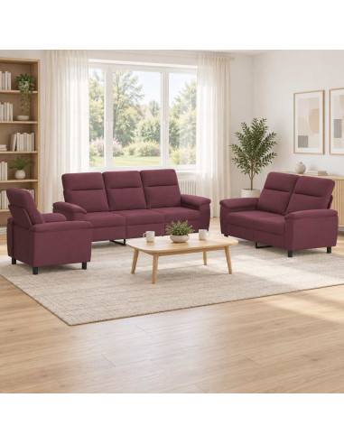 Set di divani 3 pcs Viola Tessuto
