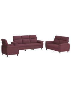 Set di divani 3 pcs Viola Tessuto 2