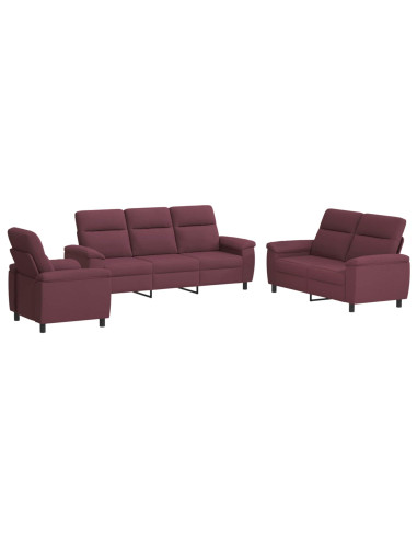 Set di divani 3 pcs Viola Tessuto