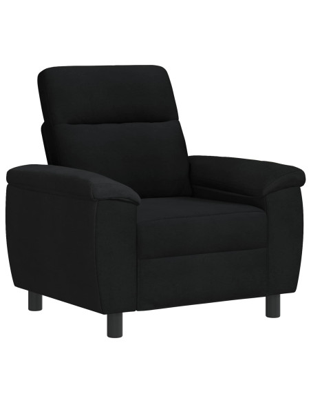 Set di divani 3 pcs Nero Tessuto