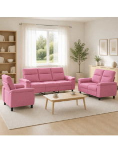 Set di divani 3 pcs Rosa Tessuto