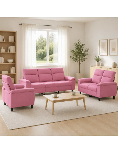 Set di divani 3 pcs Rosa Tessuto