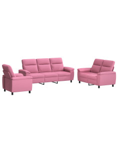 Set di divani 3 pcs Rosa Tessuto 2
