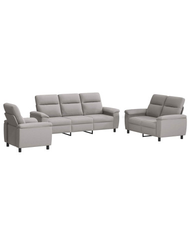Set di divani 3 pcs Grigio Nuvola Tessuto