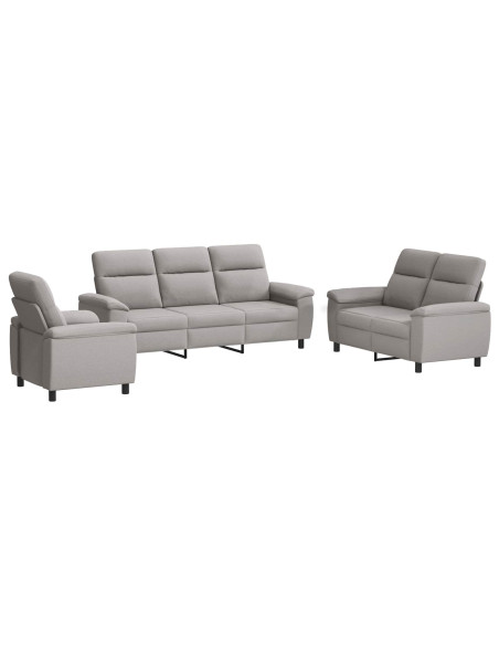 Set di divani 3 pcs Grigio Nuvola Tessuto