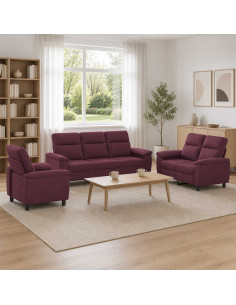 Set di divani 3 pcs Viola Tessuto
