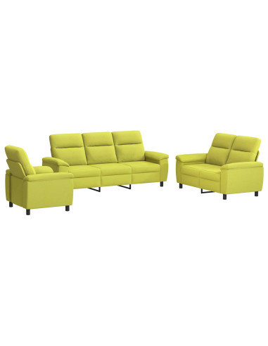 Set di divani 3 pcs Verde chiaro Tessuto